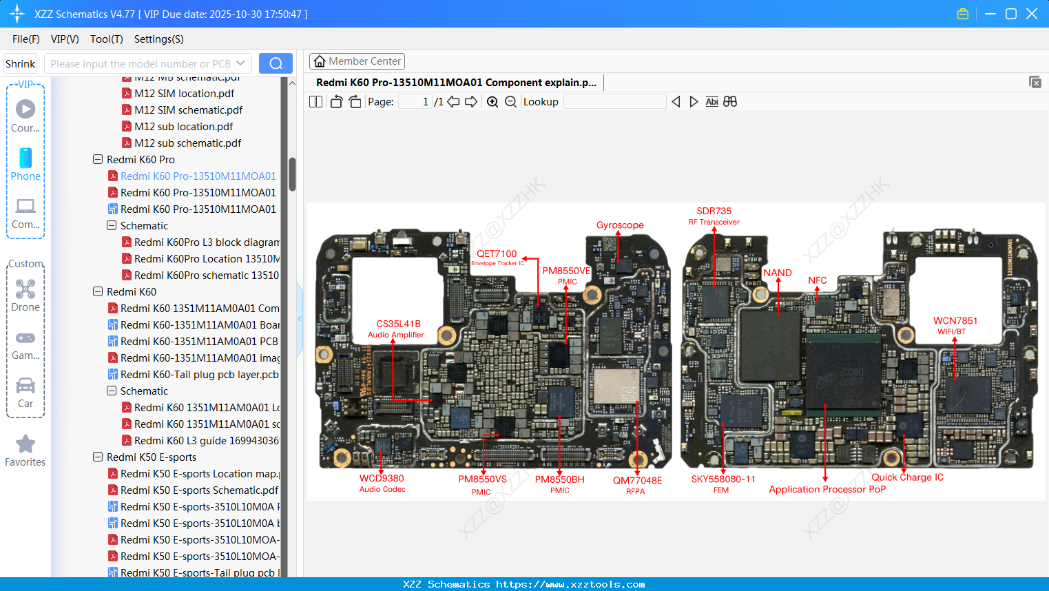 Xiaomi Redmi K60 Pro-13510M11MOA01 Component Explain